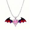 Jeu Genshin Impact Durin Collier Cosplay Ailes de Dragon Pendentif Cœur Chaîne de Clavicule Unisexe Accessoires de Bijoux pour Couple