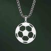 My Shape Soccer Pendent Necklaces for Women Men Stainless Steel Football Charms Necklace Box Chain Fashion Jewelry Boys Fans