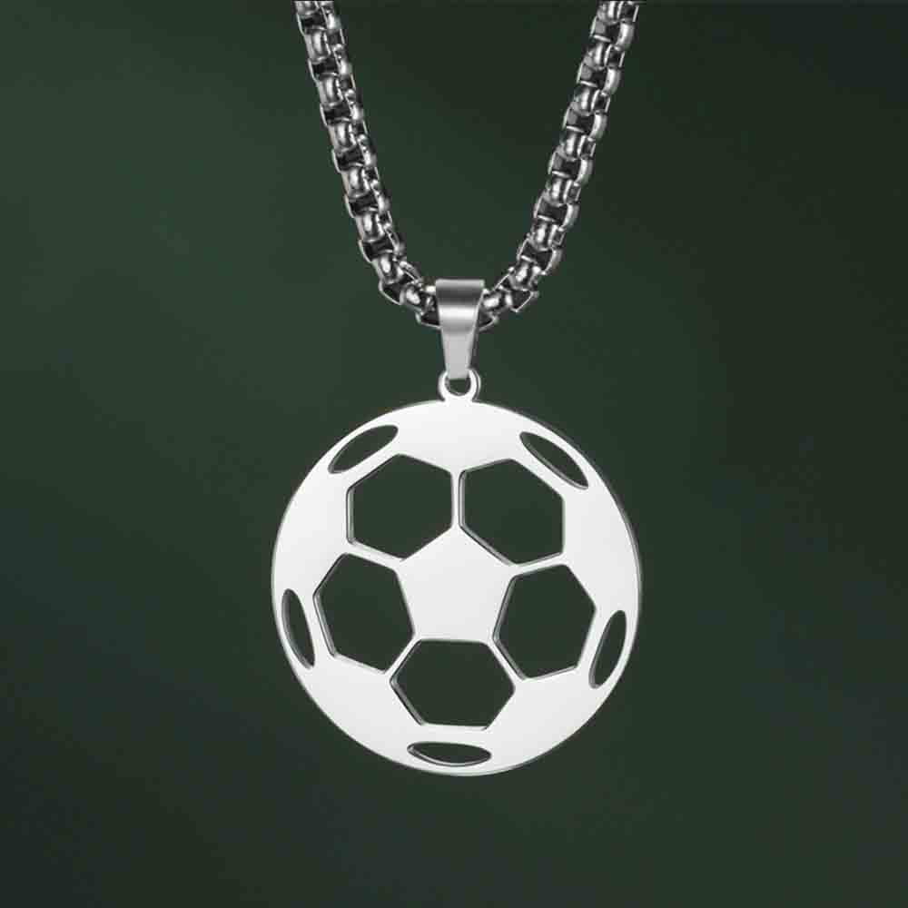 My Shape Soccer Pendent Necklaces for Women Men Stainless Steel Football Charms Necklace Box Chain Fashion Jewelry Boys Fans