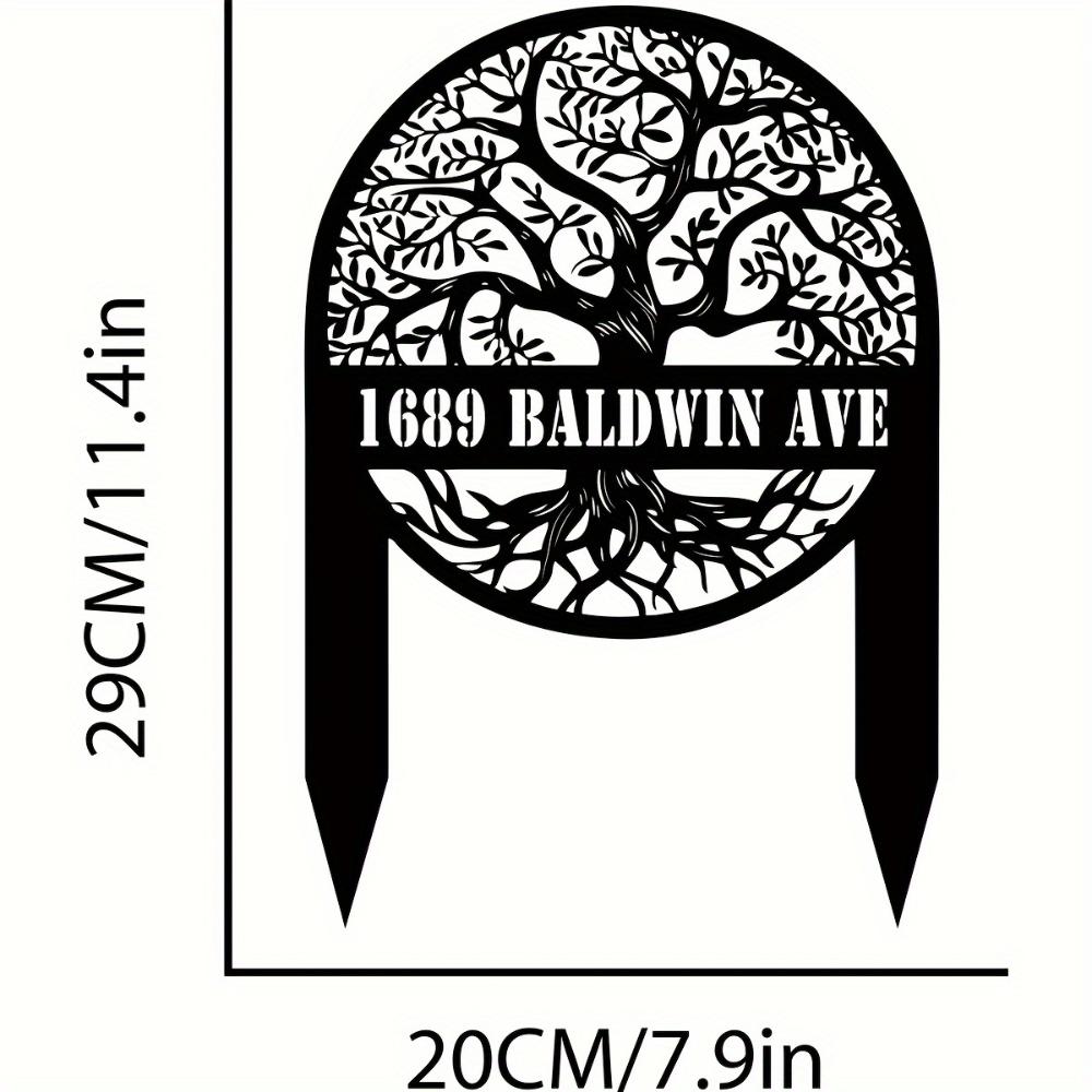 Vintage Metal Tree of Life Sign Yard Wall Decor Custom Stake
