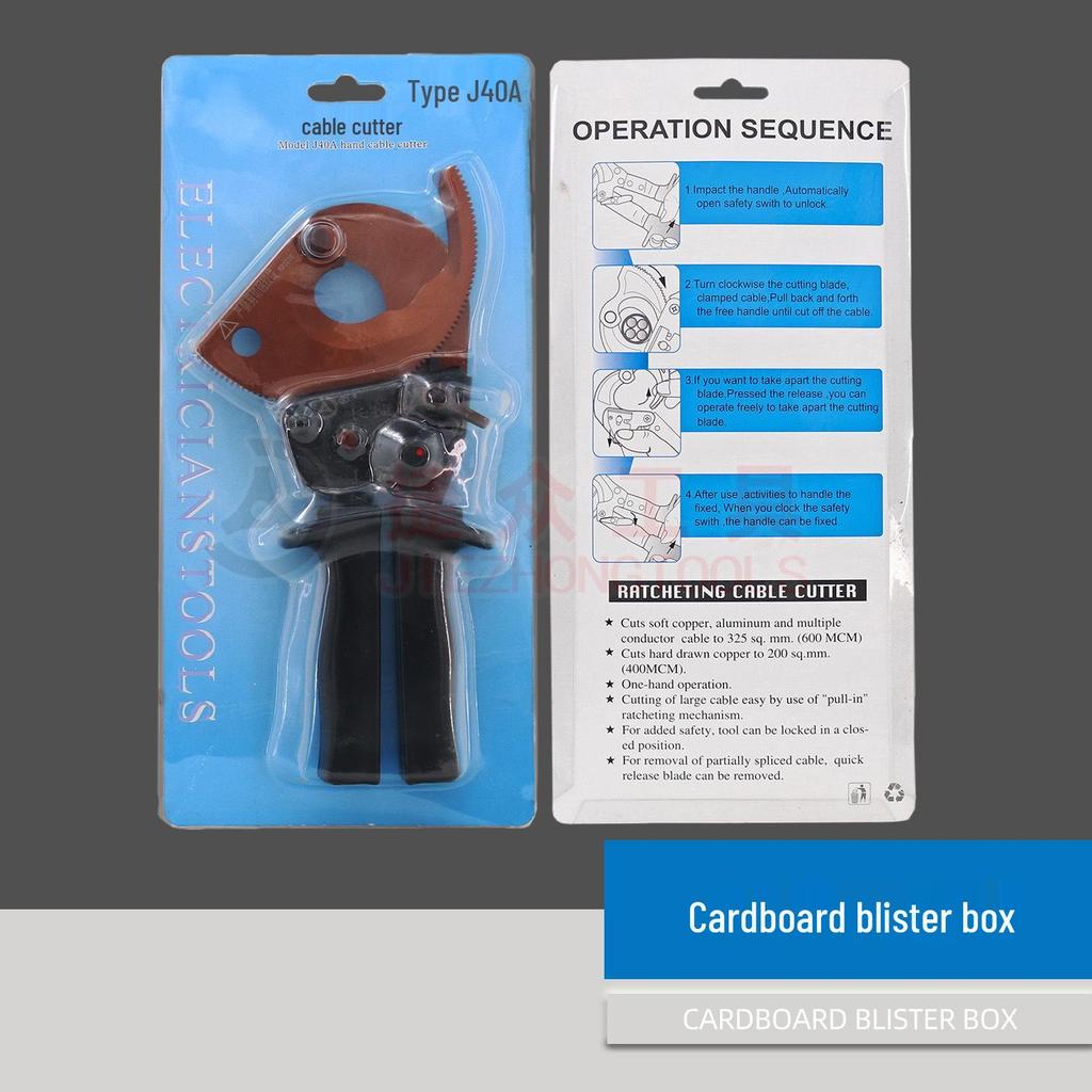 Changjie J40A Ratchet Cable Cutter - Single-Handed Tool for Cutting Copper and Aluminum Cables