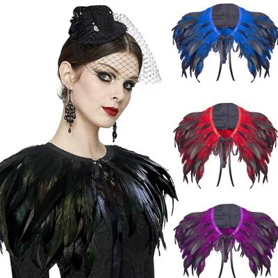 Halloween Costume, Carnival Feather Shawl, Canopy, Performance Ball, Party Role-playing, Gothic, Dark Scarf Scarf Scarf