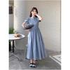 Blue New Chinese Dress Summer Women's 2026 New Cheongsam Improved Light Ripe Foreign Look Thin Long A-shaped Skirt