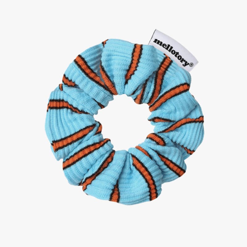 Mellotory Striped Knit Scrunchie (sky Blue)