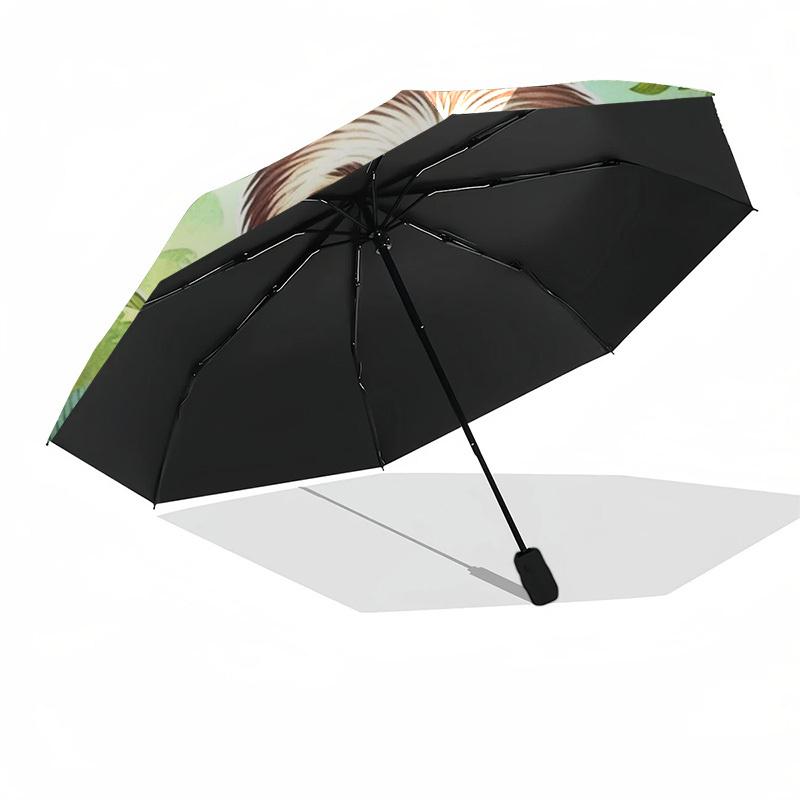1pc Sloth Family in Tropical Forest Umbrella with Plastic Handle,Suitable for All Seasons Home Travel Outdoor UmbrellaDD1605