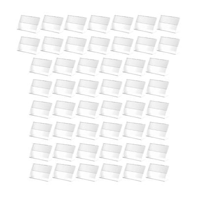 50 Divisions Crystal Acrylic Sign Holders Ideal For Product Markers Desk Identification Cards And Gathering Seating Labels 4x6x2.3cm