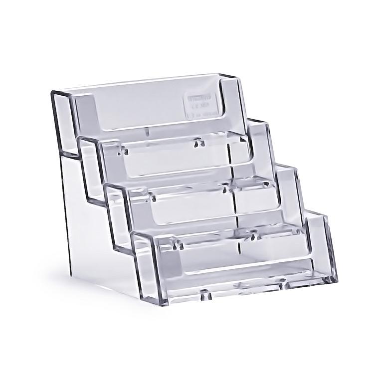 Support de cartes de visite en acrylique, 4 niveaux