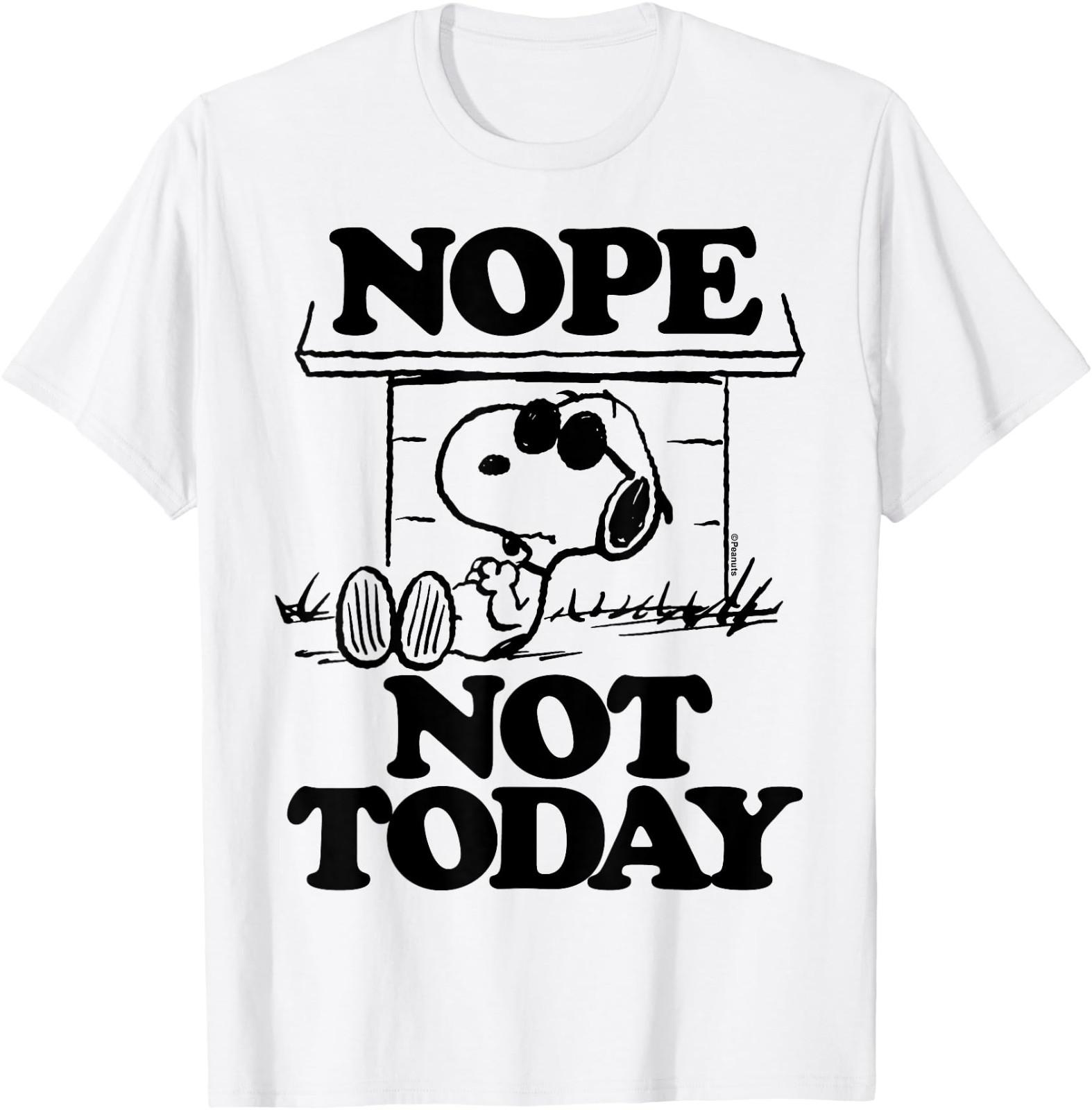 Peanuts Joe Cool Nope Not Today T-Shirt Gift for Friends All Size S-4XL XL