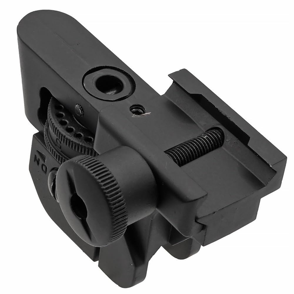 CYMA CY-M015 LMT Tactical Rear Sight, Compatible with 20mm Rails, Full Metal Replica, Zero & Peep Switchable, Black