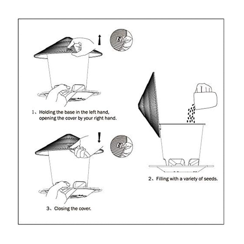 Neuer wasserdichter Pavillon zum Aufhängen, Wildvogel-Futterstation, Außenbehälter mit Hängeseil, Futterhaus-Typ Vogelfutterstation Aves Decor