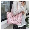 Large Capacity Printed Faux Leather Tote Bag for Women Fashionable Street Style Shoulder Purse