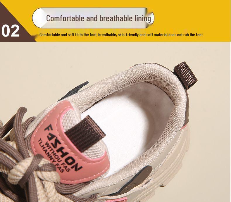 Dames 2025 Lente Ademende Mesh Hoogte-Verhogende Witte Dad Schoenen met Dikke Zool