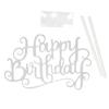 Happy Birthday Candle Party Cake Topper Supplies Decoration GOLD &SILVER SET