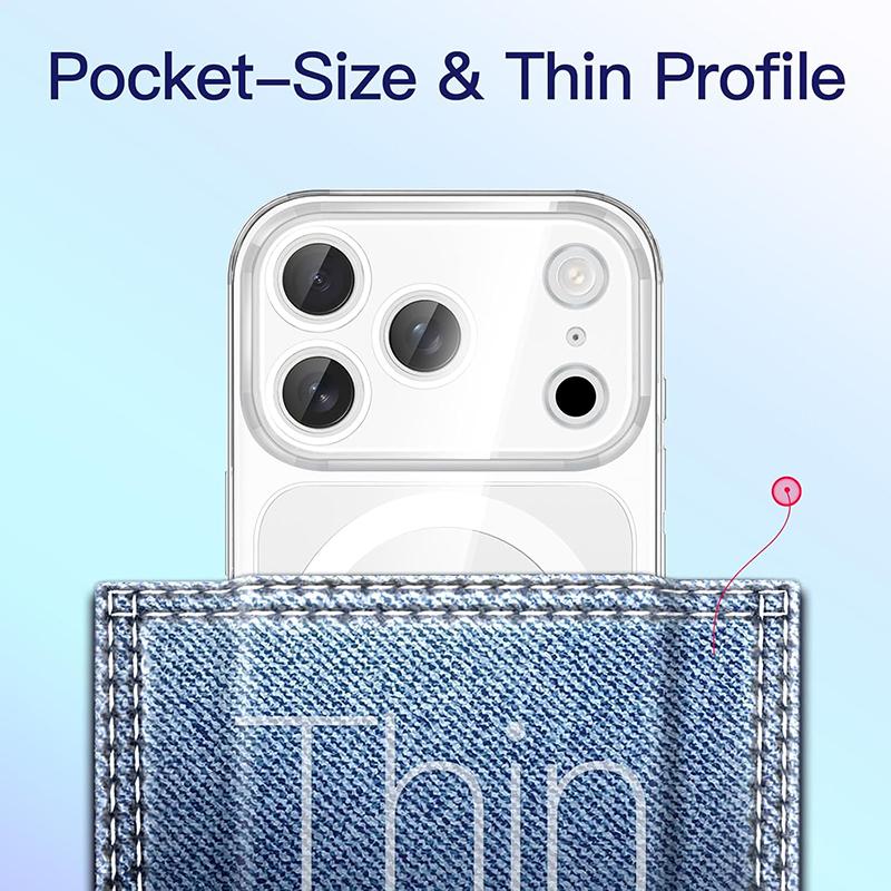 Luxury Transparent for Magsafe Phone Case for iPhone 17 Pro Max 17 Pro Non-Yellowing Clear Hard PC Bumper Cover Shell Coque Capa