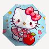 1 Stück Hello Kitty mit Apfel-Regenschirm mit Kunststoffgriff, Geeignet für alle Jahreszeiten Zuhause Reise Outdoor-RegenschirmSanlio004