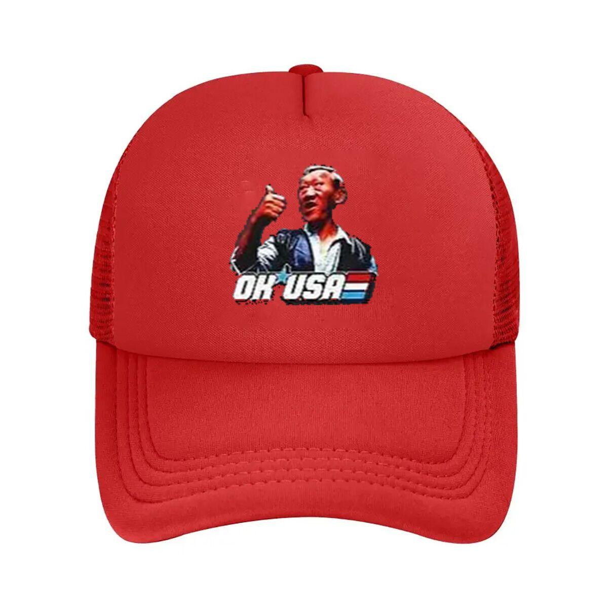 Thumbs - Up Figure with  OK USA  Slogan Mesh Baseball Cap One Size