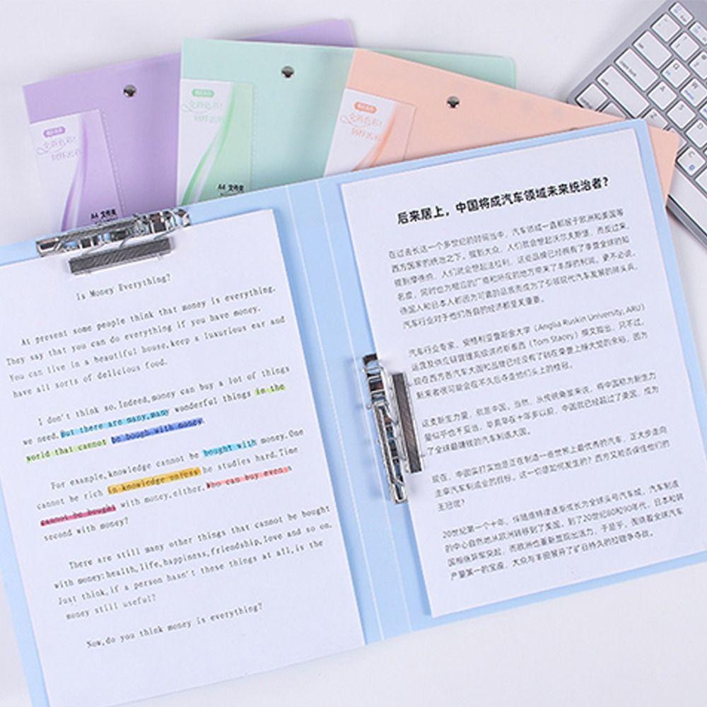 A4 File Folder 100 Pages Document Folder Portable Test Paper Collection Book Stationery Supplies
