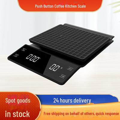 Italienische Kaffeewaage mit 0,1 g Genauigkeit, Touch-Taste, Handaufbrühen, kompakt für Küche oder Hausbar.