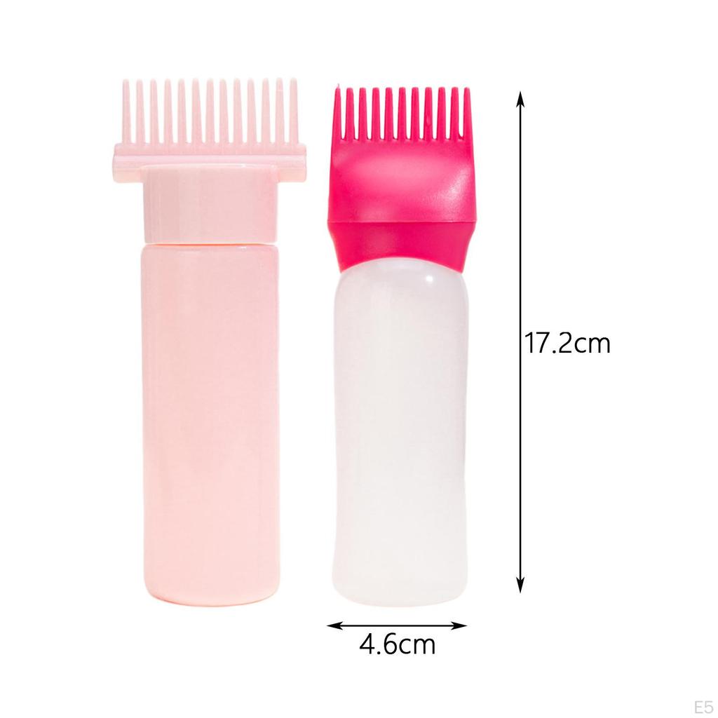 2 Pack of Hair Coloring Applicator Bottles with Root Comb for Barbershop Use