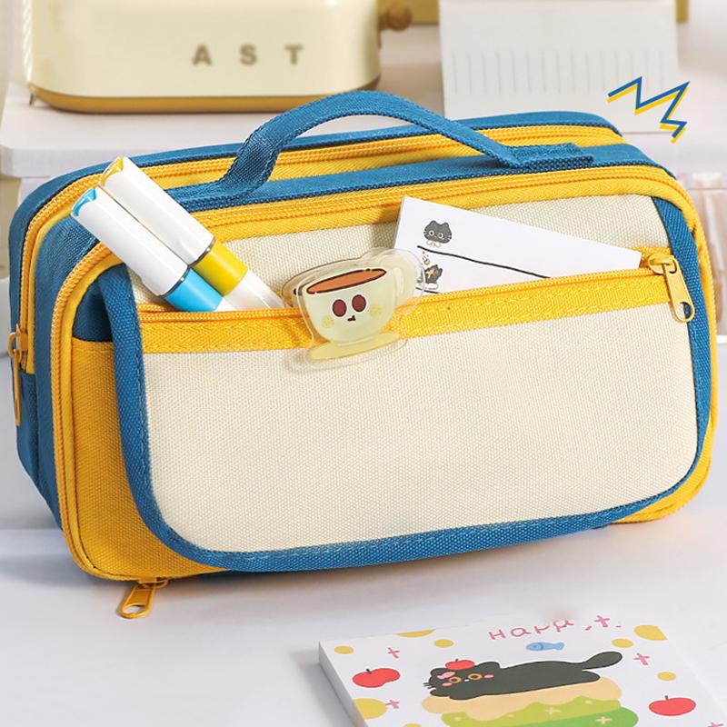 Pencil Case Large Capacity - Durable Fabric, Multi-Compartment Organizer ,Portable And Washable