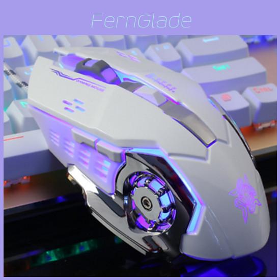 Mouse Mecânico Gamer com Fio Brilhante Definição de Macro Comer Frango Desktop USB 3200dpi