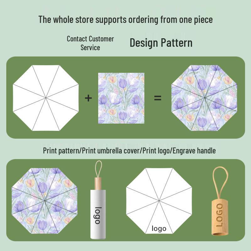 Mini Black UV-Blocking Pocket Umbrella: Sun & Rain Protection, Super Lightweight Parasol