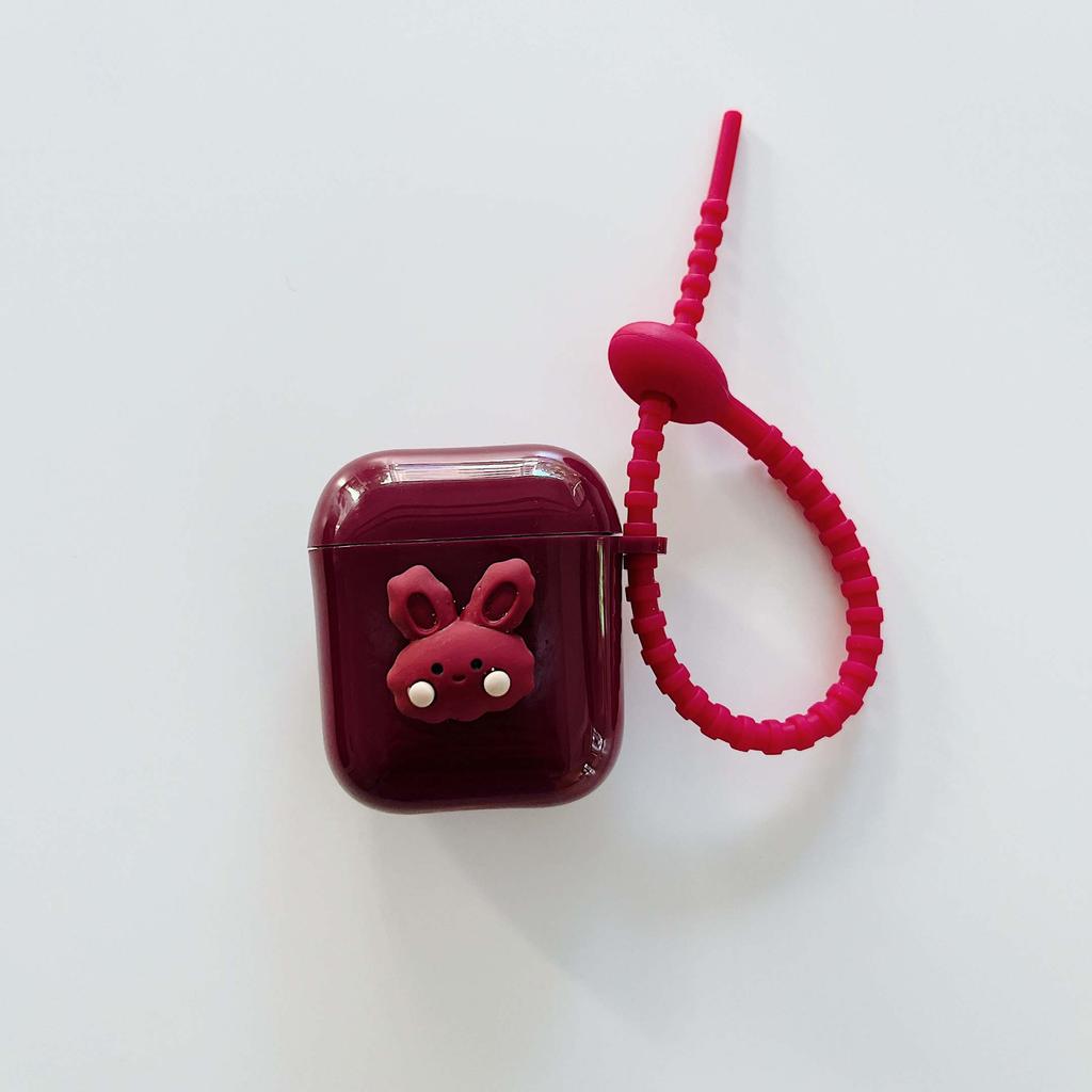 Ins-funda de silicona suave para auriculares, conejo rojo, para Apple Airpods Pro 2, 3, 1, 2. ª caja de carga inalámbrica Bluetooth, Capa de dibujos animados