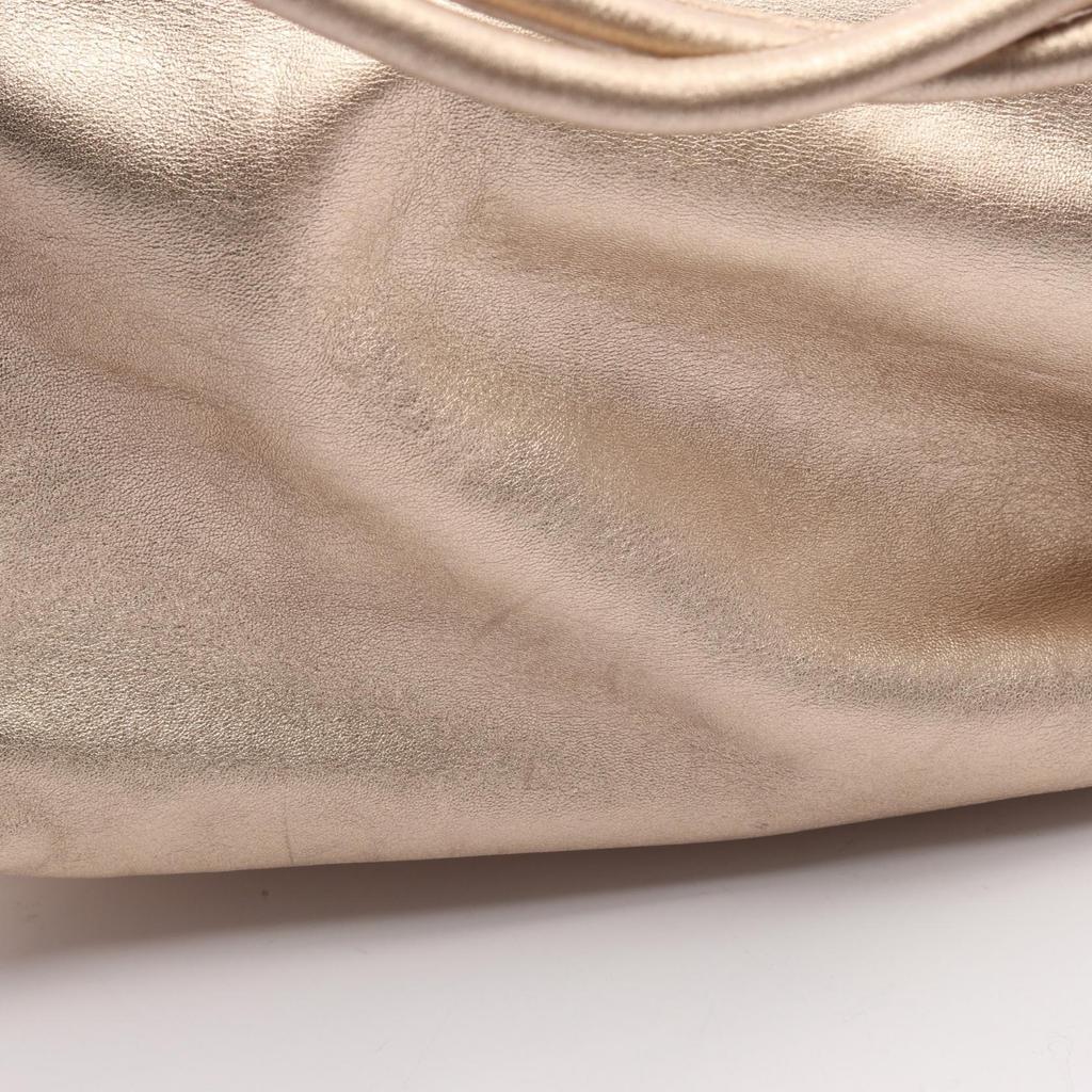 Used LOEWE Anagram Handbag Leather Gold Used Women