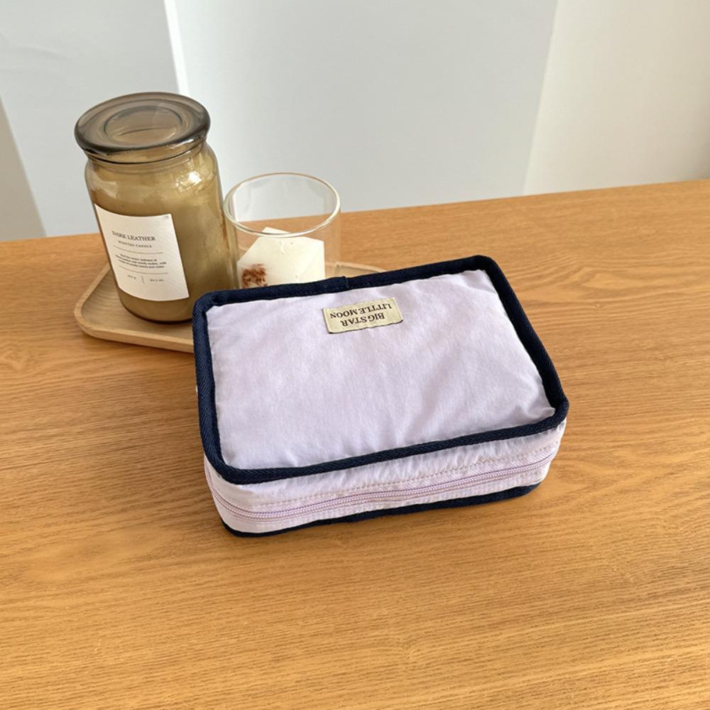 Korean Style Contrast Color Cosmetic Bag Portable Sanitary Napkin Storage Bag  Napkin Towel