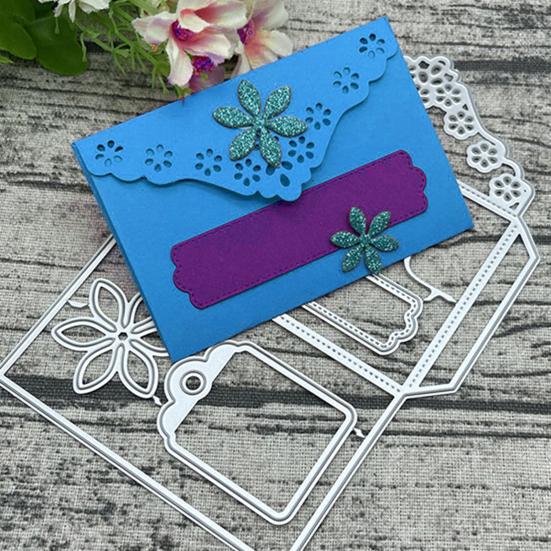 Lace Envelope Die for Scrapbooking, Flower Envelope Metal Cutting Dies, Card Making Die Cut for Decoupage Gift DIY Birthday Card Paper Craft Supplies
