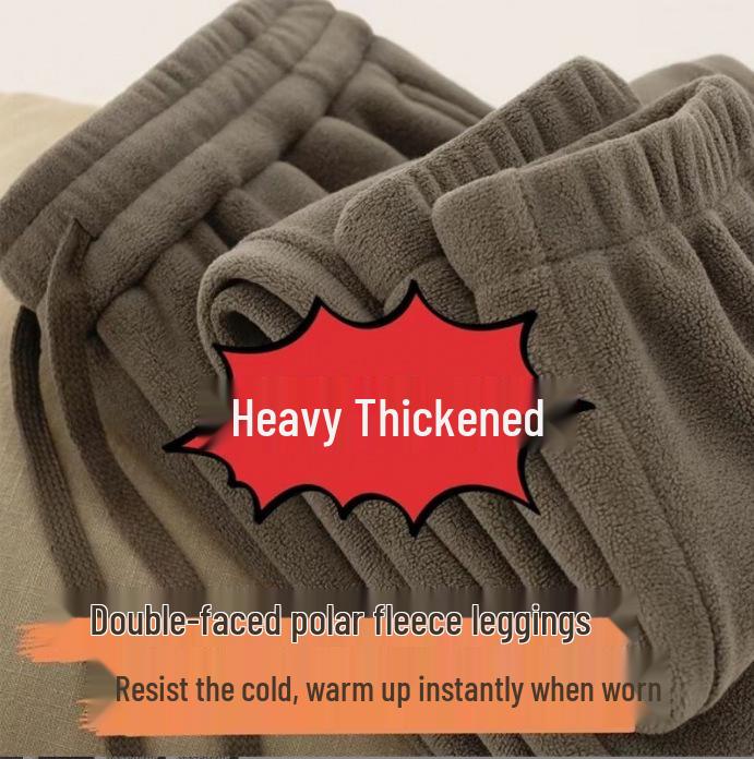 Pánské oboustranné fleecové tepláky: Husté, teplé, s manžetami zimní sportovní oblečení