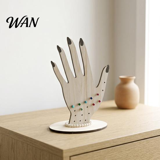 Hand-shaped Ring Stand Hand Shape Holder, 2D Wooden Jewelry Display for 3D Texture Rack Rings Necklace, Minimalist Dresser Decor, Decorative
