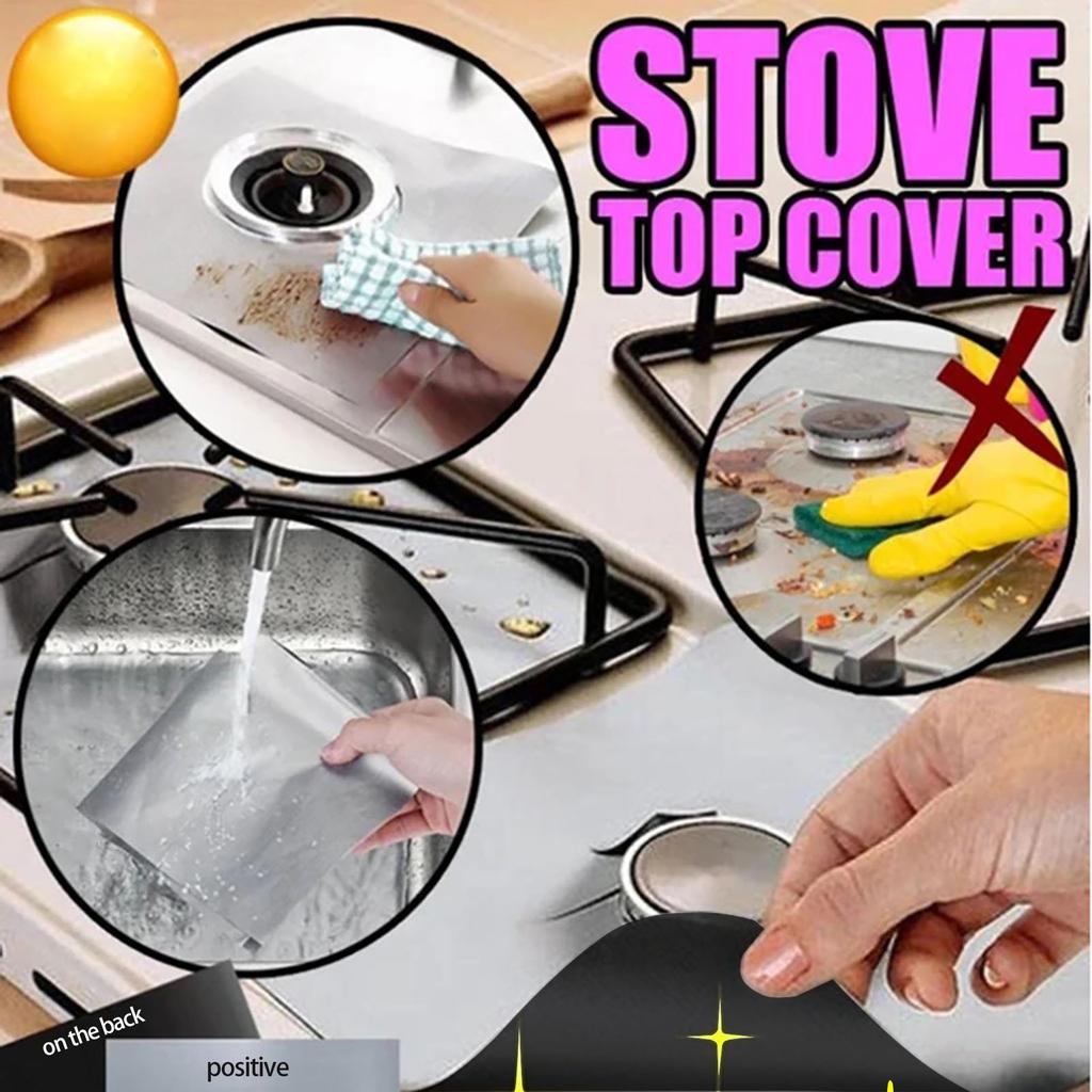 Buy [BD36] 4pc Gas Range Stove Top Burner Cover Protect Reusable Liner
