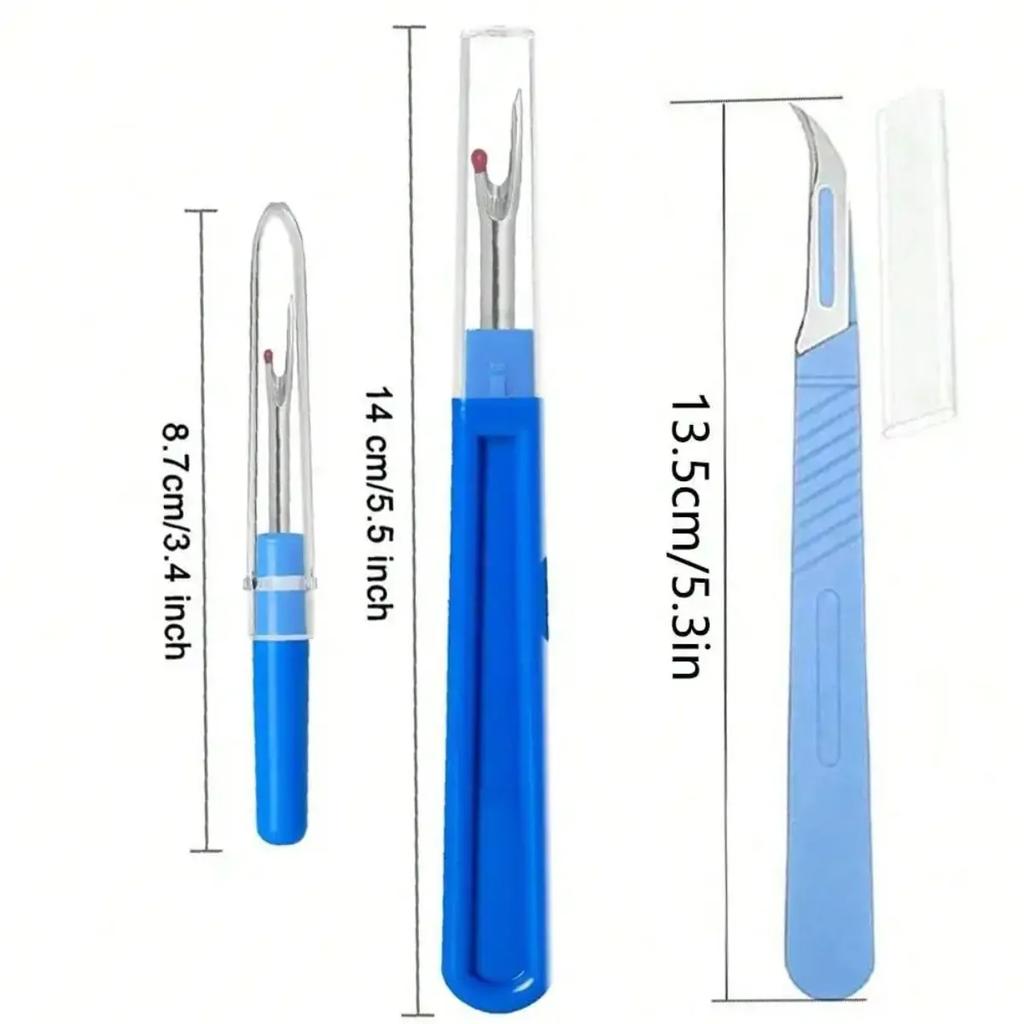 5pcssewing and Thread Removal Tool Set, Blue Sewing and Thread Removal Knife, Used for Sewing, Hand Sewing and Embroidery Tools