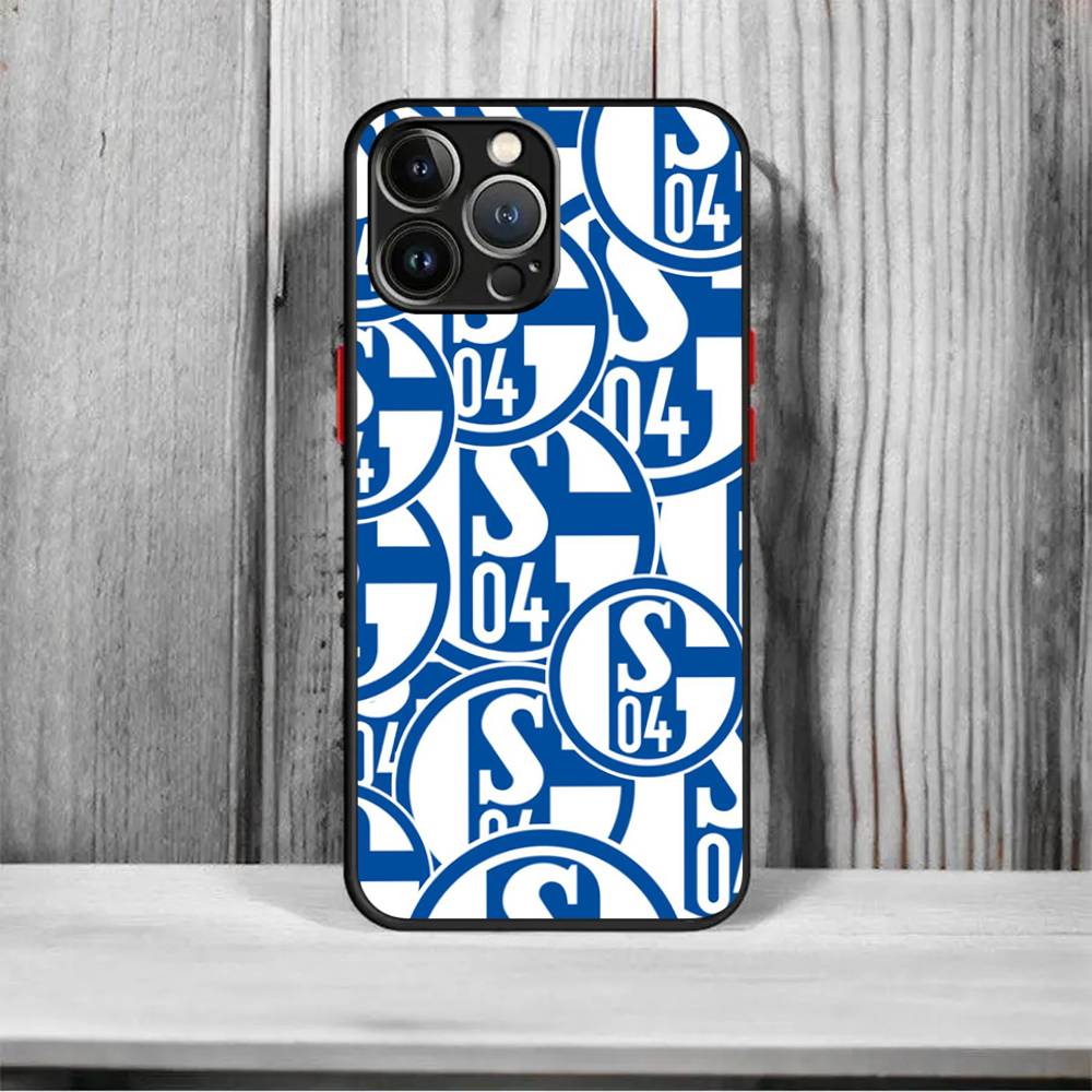

S-Schalke 04 Matte Shockproof Phone Case For iPhone X XR XS 15 14 11 12 13 pro MAX 16mini Translucent iPhone 16e