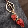 Fashionable Strawberry Pendant Keychain For Women Girls Cute Trendy Charm Keyring Car Key Ring Backpack Decoration Gifts