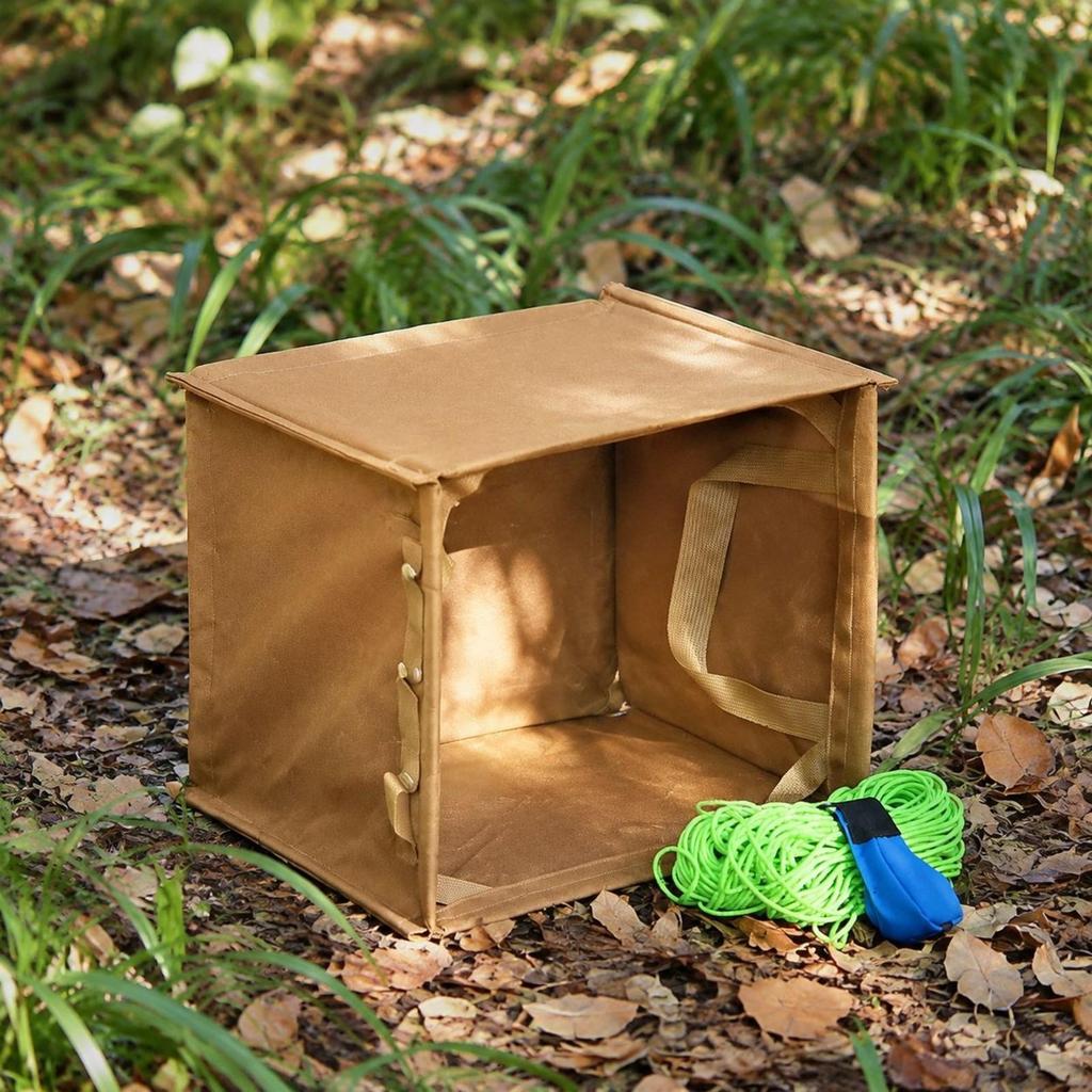 Folding Wastebasket with Side Pocket Lightweight for Picnics, Campers