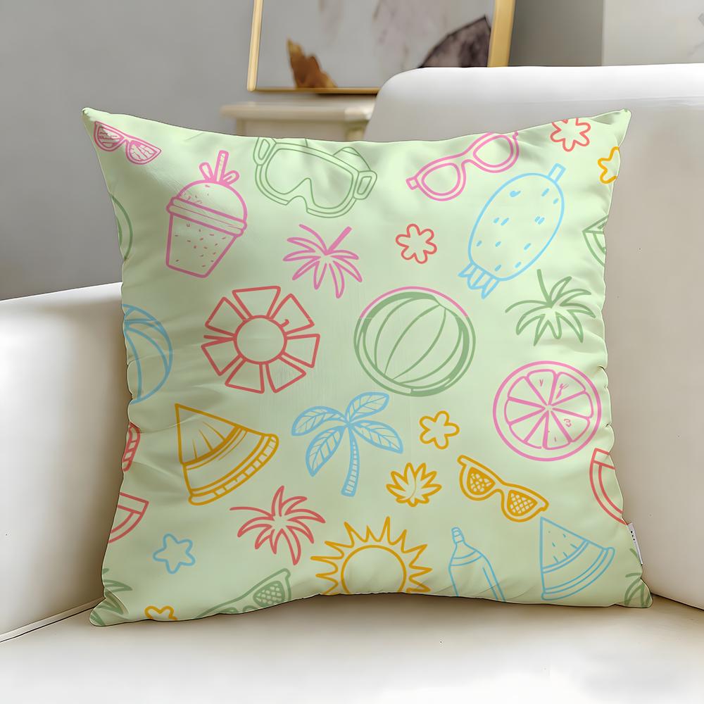 Mint green fresh background Cushion Cover Soft EasyWash Pillow Case Versatile for Couch Bed Travel and Office