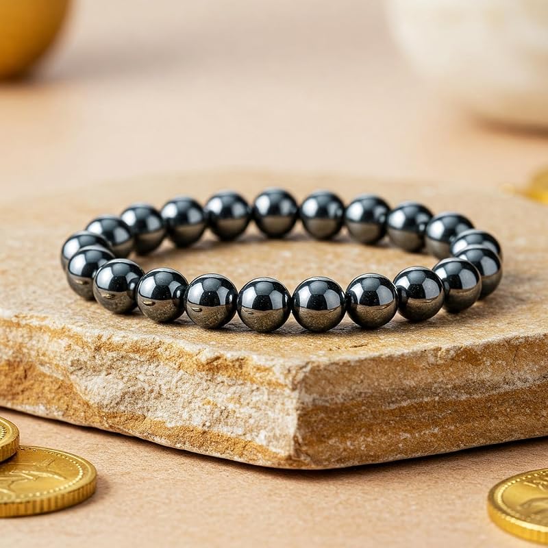 Astrotalk Karz Mukti Bracelet | Wealth & Prosperity | Original Silver Hematite | Good Fortune & Protection | Astrology B