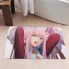 Anime Zero Two Rubber XXL PC Bathroom Mat Anti-slip Absorb Water Long Strip Cushion Bedroon Mat Welcome Doormat