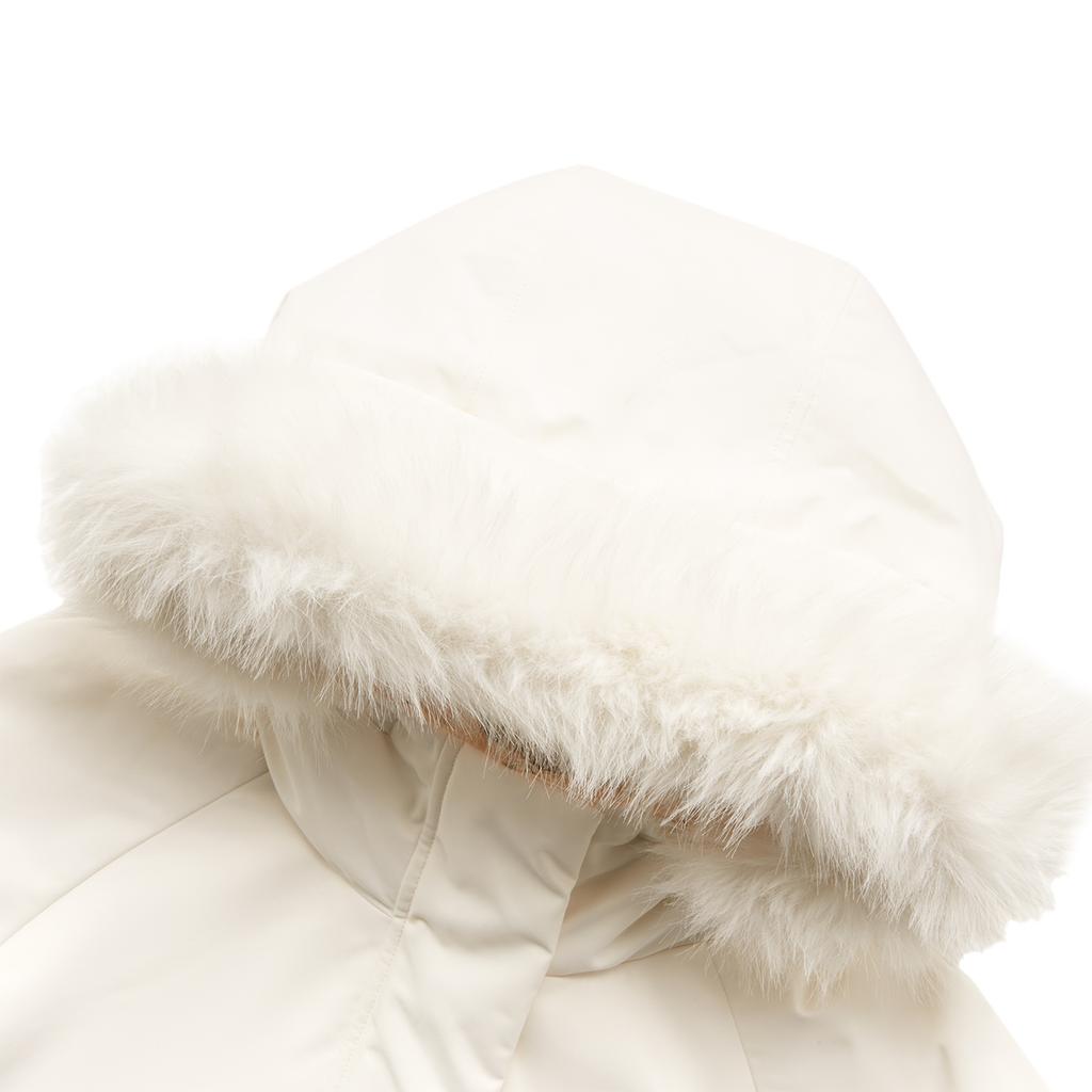 Li Ning Sports Lifestyle Serie Einfarbig Mittellang Reißverschluss Langarm Daunenjacke Damen Oberbekleidung Off-White AYMU190-5