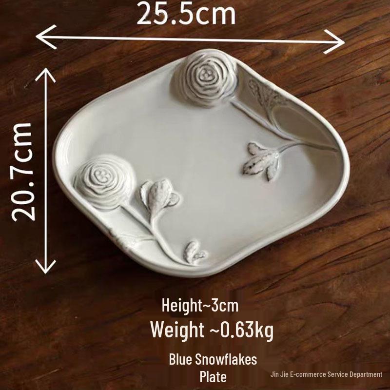 Vintage Ceramic Embossed Dessert Plate, Cake/Western Fruit Bowl, Retro Jewelry Display