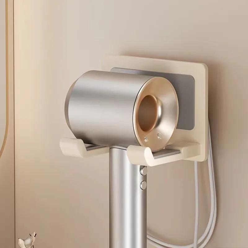 

Настенный держатель для фена, совместимый с металлическим органайзером с нескользящей подкладкой, органайзер для аксессуаров для полок в спальне и ванной комнате