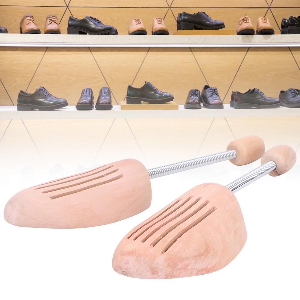 2Pcs Wood Anti Deformation Anti Wrinkle Women Men Shoe Tree   with Spring Column(35 36)