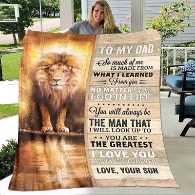 To My Father Dad Letter Gift Series Blanket,Soft Throw Blanket for Home Bedroom Bed Sofa Picnic Travel Office Cover Blanket Kids