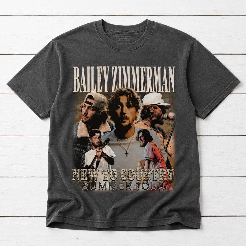 2026 Hot Sale Bailey Zimmerman New to Country Tour Shirt Unisex Y2K Gothic Cotton Streetwear Oversized T-shirt Short Sleeve Casual Clothing