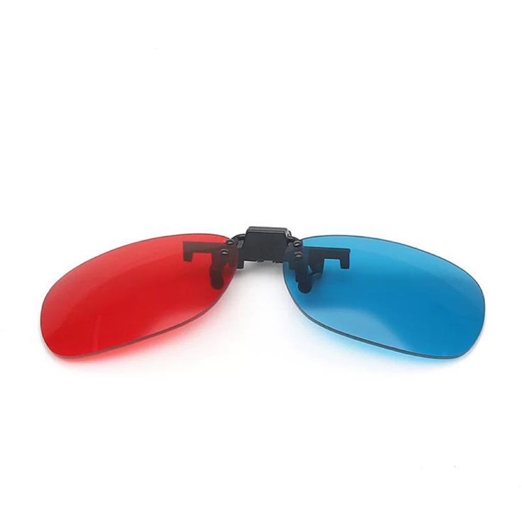 Clip-on Red-Blue 3D Lenses for Large Frames