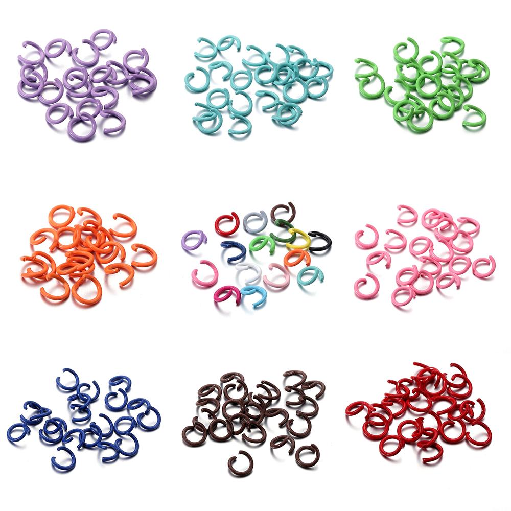 100Pcs/Lot 1.2x8mm Colorful Metal Open Jump Rings Split Jump Ring Connector for DIY Jewelry Making Findings Accessories Supplies