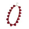 Women Resin Geometric Heart Beaded Collar Necklace Trendy Lightweight Party Jewelry Gift for Girlfriend Birthday