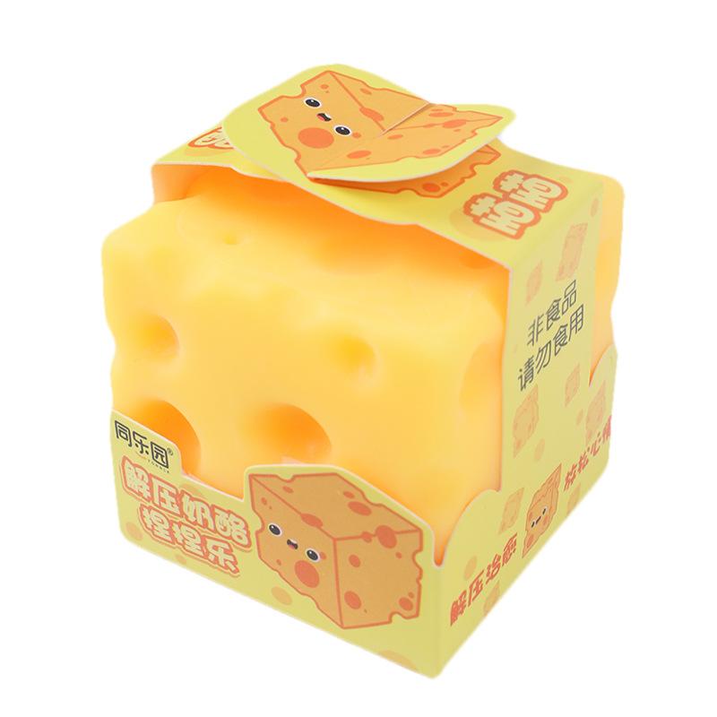 Squishy Square Cheese Squeeze Toys Slow Rebound Push Stress Relief Sensory Toy Soft Butter Cheese Fidget Toy Christmas Present